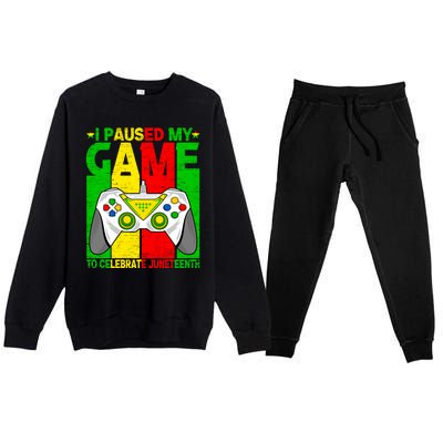 Black Freedom Paused Game To Juneteenth Gamer Gaming Meaningful Gift Premium Crewneck Sweatsuit Set