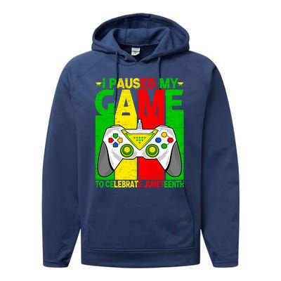 Black Freedom Paused Game To Juneteenth Gamer Gaming Meaningful Gift Performance Fleece Hoodie