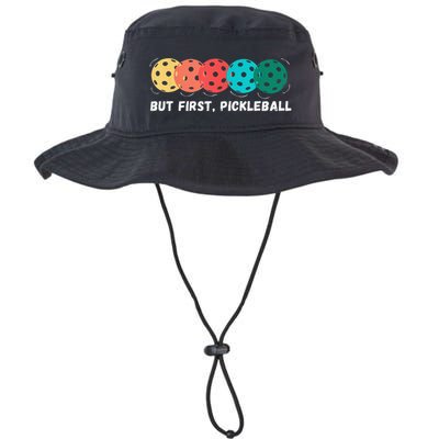 But First Pickleball Funny Vintage Pickleball Player Bucket Hat
