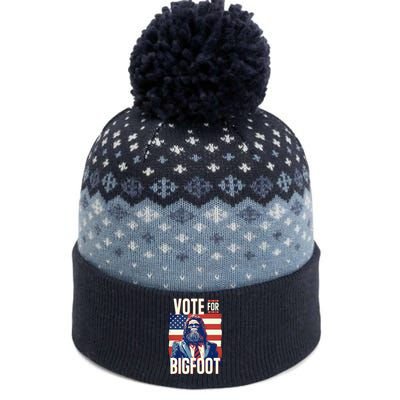 Bigfoot For President Election Vote Sasquatch Usa Flag 2024 The Baniff Cuffed Pom Beanie