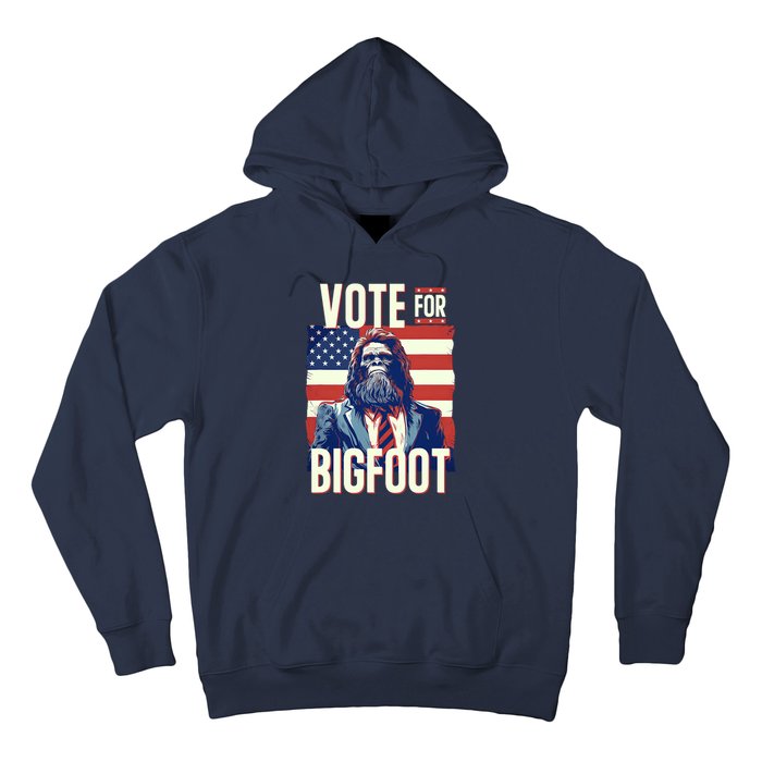 Bigfoot For President Election Vote Sasquatch Usa Flag 2024 Hoodie