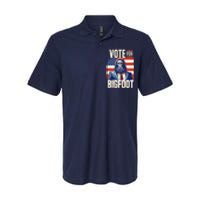 Bigfoot For President Election Vote Sasquatch Usa Flag 2024 Softstyle Adult Sport Polo