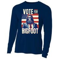 Bigfoot For President Election Vote Sasquatch Usa Flag 2024 Cooling Performance Long Sleeve Crew