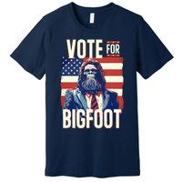 Bigfoot For President Election Vote Sasquatch Usa Flag 2024 Premium T-Shirt