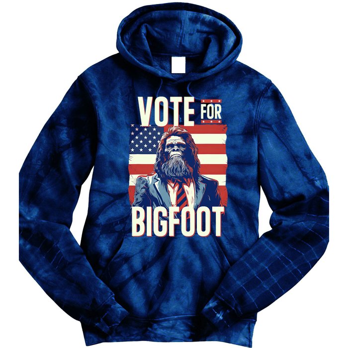 Bigfoot For President Election Vote Sasquatch Usa Flag 2024 Tie Dye Hoodie