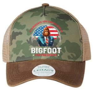 Bigfoot For President Believe Vote Elect Sasquatch Candidate Legacy Tie Dye Trucker Hat