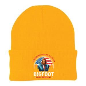 Bigfoot For President Believe Vote Elect Sasquatch Candidate Knit Cap Winter Beanie