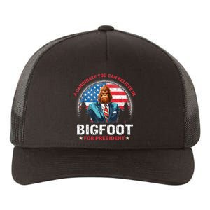 Bigfoot For President Believe Vote Elect Sasquatch Candidate Yupoong Adult 5-Panel Trucker Hat