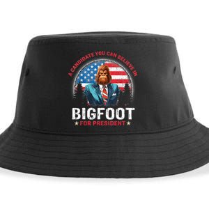 Bigfoot For President Believe Vote Elect Sasquatch Candidate Sustainable Bucket Hat