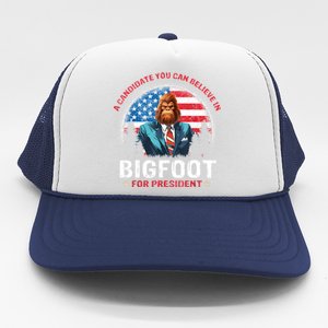 Bigfoot For President Believe Vote Elect Sasquatch Candidate Trucker Hat