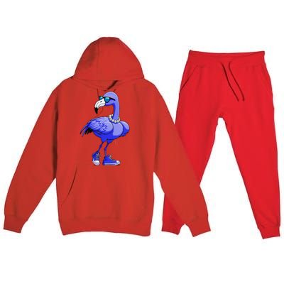 Blue Flamingo Pearls Comma La Kamala Harris 2024 Gift Premium Hooded Sweatsuit Set