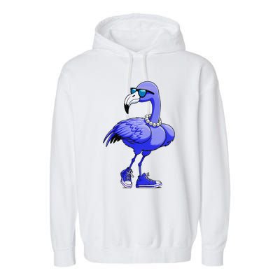 Blue Flamingo Pearls Comma La Kamala Harris 2024 Gift Garment-Dyed Fleece Hoodie