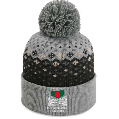 Bangladesh Flag Power Belongs To The People Support National The Baniff Cuffed Pom Beanie