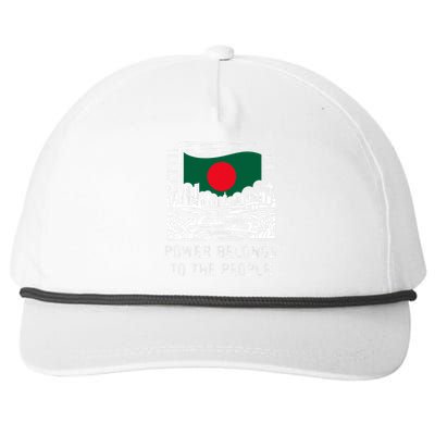 Bangladesh Flag Power Belongs To The People Support National Snapback Five-Panel Rope Hat