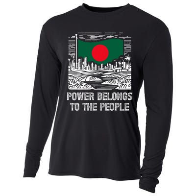 Bangladesh Flag Power Belongs To The People Support National Cooling Performance Long Sleeve Crew