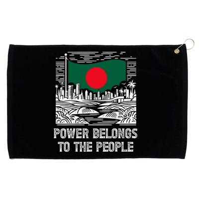 Bangladesh Flag Power Belongs To The People Support National Grommeted Golf Towel