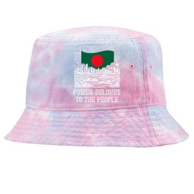 Bangladesh Flag Power Belongs To The People Support National Tie-Dyed Bucket Hat