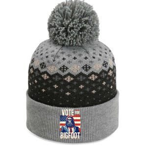 Bigfoot For President Election Vote Sasquatch Usa Flag 2024 The Baniff Cuffed Pom Beanie