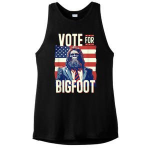 Bigfoot For President Election Vote Sasquatch Usa Flag 2024 Ladies PosiCharge Tri-Blend Wicking Tank