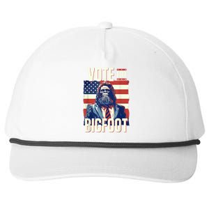 Bigfoot For President Election Vote Sasquatch Usa Flag 2024 Snapback Five-Panel Rope Hat