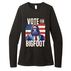 Bigfoot For President Election Vote Sasquatch Usa Flag 2024 Womens CVC Long Sleeve Shirt