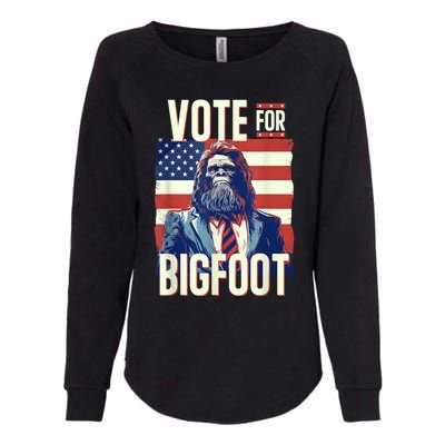 Bigfoot For President Election Vote Sasquatch Usa Flag 2024 Womens California Wash Sweatshirt