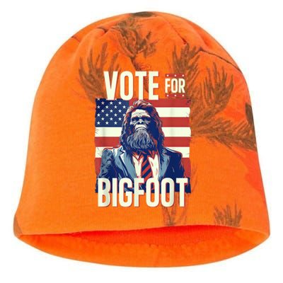 Bigfoot For President Election Vote Sasquatch Usa Flag 2024 Kati - Camo Knit Beanie