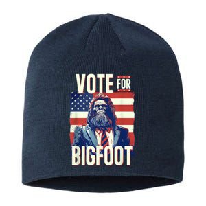 Bigfoot For President Election Vote Sasquatch Usa Flag 2024 Sustainable Beanie