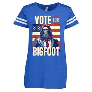 Bigfoot For President Election Vote Sasquatch Usa Flag 2024 Enza Ladies Jersey Football T-Shirt