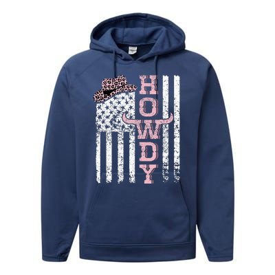 Bigfoot for President Election Vote Sasquatch USA Flag 2024  Performance Fleece Hoodie