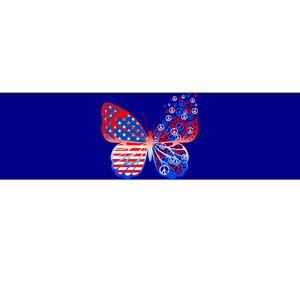 Butterfly Funny Peace 4th Of July American Flag Mom Mama Meaningful Gift Bumper Sticker