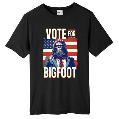 Bigfoot For President Election Vote Sasquatch Usa Flag 2024 Tall Fusion ChromaSoft Performance T-Shirt