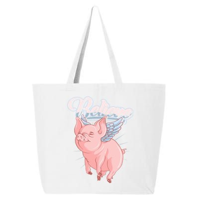 Believe Flying Pig With Wings Animal Motivational Novelty Gift 25L Jumbo Tote