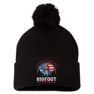 Bigfoot For President Believe Vote Elect Sasquatch Candidate Pom Pom 12in Knit Beanie