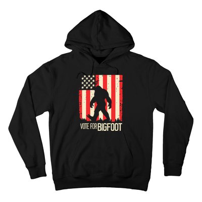 Bigfoot for President Election Vote Sasquatch USA Flag 2024 Hoodie