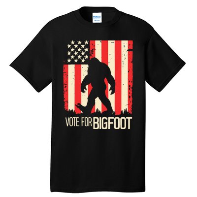 Bigfoot for President Election Vote Sasquatch USA Flag 2024 Tall T-Shirt