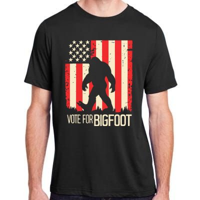 Bigfoot for President Election Vote Sasquatch USA Flag 2024 Adult ChromaSoft Performance T-Shirt