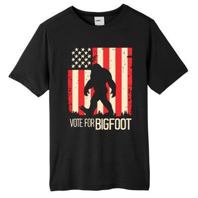 Bigfoot for President Election Vote Sasquatch USA Flag 2024 Tall Fusion ChromaSoft Performance T-Shirt