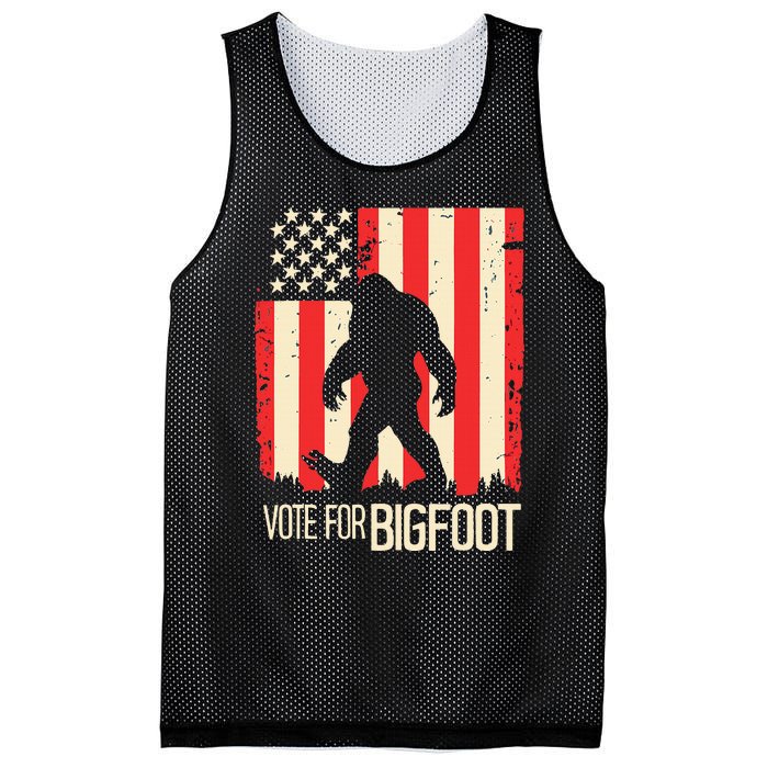 Bigfoot for President Election Vote Sasquatch USA Flag 2024 Mesh Reversible Basketball Jersey Tank