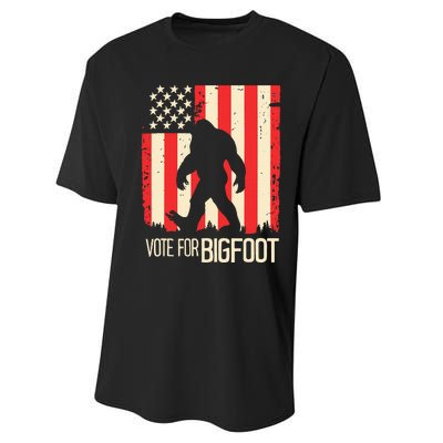 Bigfoot for President Election Vote Sasquatch USA Flag 2024 Performance Sprint T-Shirt