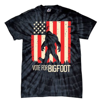 Bigfoot for President Election Vote Sasquatch USA Flag 2024 Tie-Dye T-Shirt