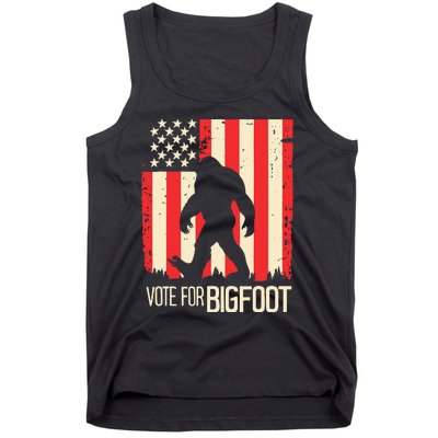 Bigfoot for President Election Vote Sasquatch USA Flag 2024 Tank Top