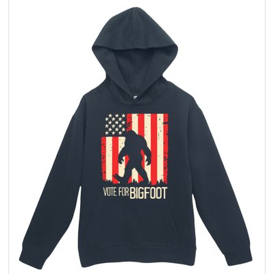 Bigfoot for President Election Vote Sasquatch USA Flag 2024 Urban Pullover Hoodie