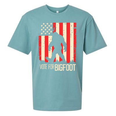 Bigfoot for President Election Vote Sasquatch USA Flag 2024 Sueded Cloud Jersey T-Shirt