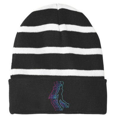 Basketball For Player Slam Dunk Striped Beanie with Solid Band