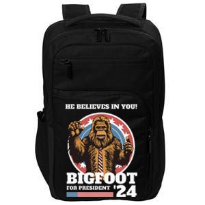 Bigfoot For President 2024 He Believes In You Sasquatch Impact Tech Backpack