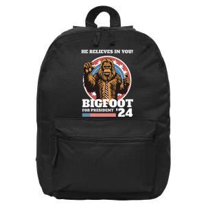 Bigfoot For President 2024 He Believes In You Sasquatch 16 in Basic Backpack