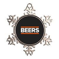 Beers Funny Party Beer Day Drinking Blue & Orange Metallic Star Ornament