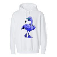 Blue Flamingo Pearls Comma La Kamala Harris 2024 Garment-Dyed Fleece Hoodie