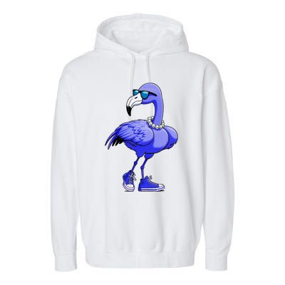 Blue Flamingo Pearls Comma La Kamala Harris 2024 Garment-Dyed Fleece Hoodie